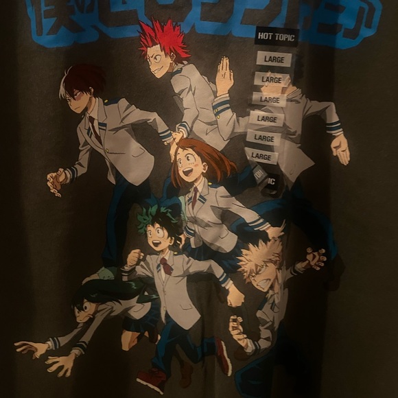 My Hero Academia T-Shirt Size Large Gray Character Group Anime Tee NWT Hot Topic - Picture 5 of 6